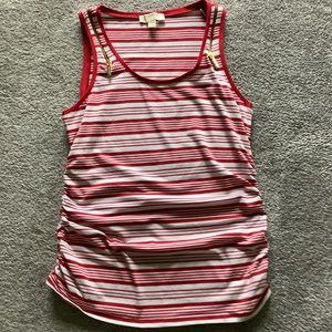 Michael Kors Red and White Striped Tank